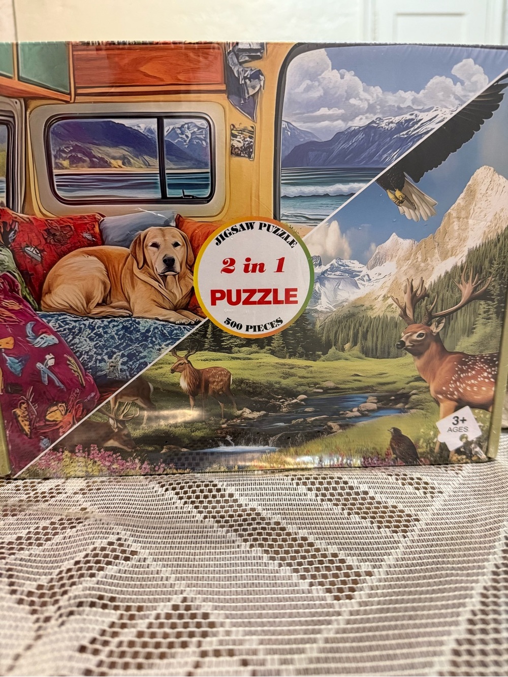 2 in 1 Nature & Dog 500-Piece Jigsaw Puzzle - Multicolor